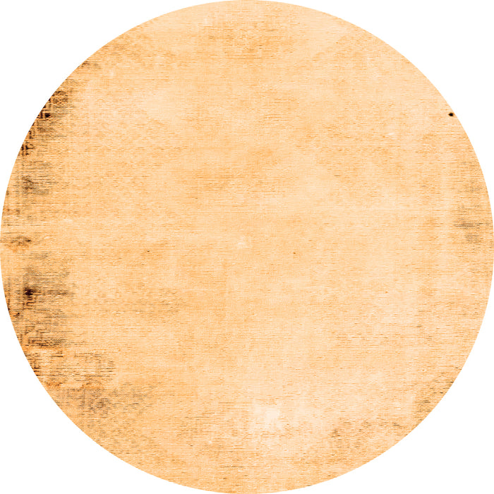 Round Machine Washable Solid Orange Modern Area Rugs, wshabs1975org