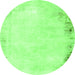 Round Solid Green Modern Rug, abs1975grn