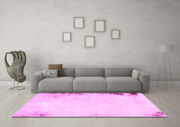 Machine Washable Solid Pink Modern Rug, wshabs1975pnk