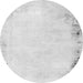 Round Machine Washable Solid Gray Modern Rug, wshabs1975gry