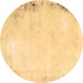 Round Solid Brown Modern Rug, abs1975brn