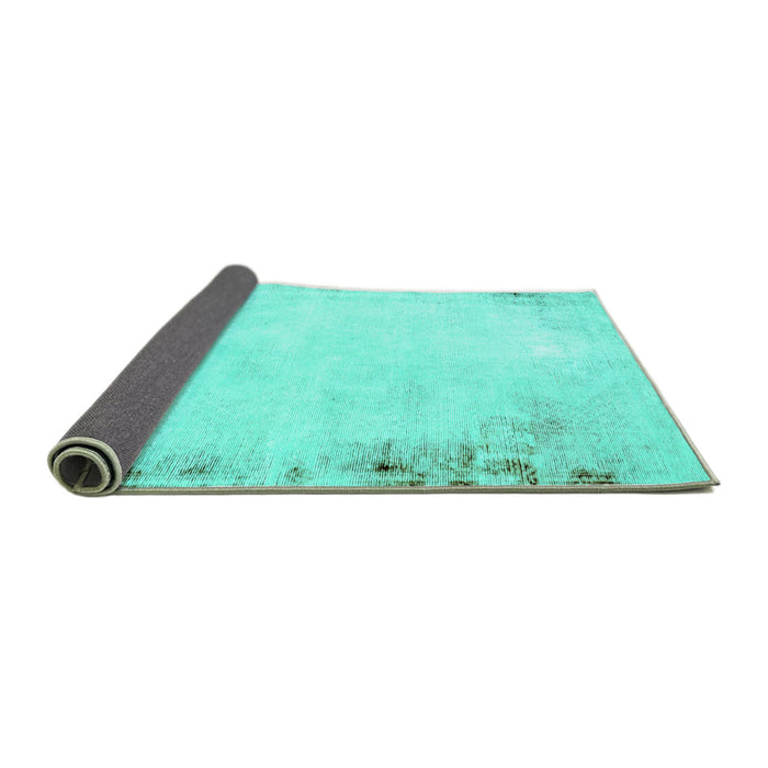 Sideview of Solid Turquoise Modern Rug, abs1975turq