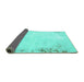 Sideview of Solid Turquoise Modern Rug, abs1975turq