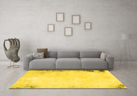 Machine Washable Solid Yellow Modern Rug, wshabs1975yw