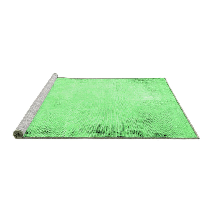 Sideview of Machine Washable Solid Emerald Green Modern Area Rugs, wshabs1975emgrn