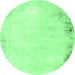 Round Solid Emerald Green Modern Rug, abs1975emgrn