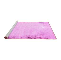Sideview of Machine Washable Solid Pink Modern Rug, wshabs1975pnk