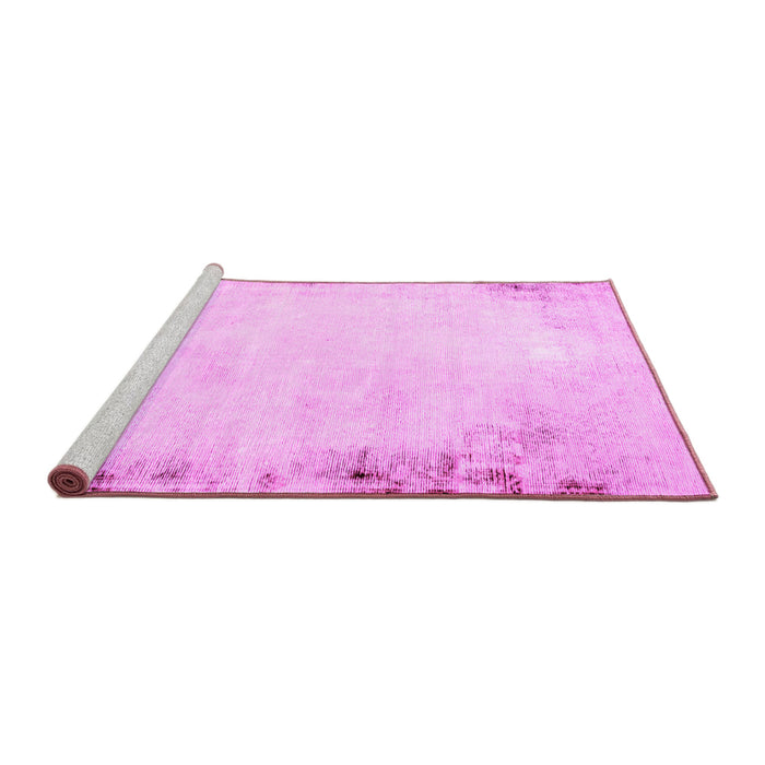 Sideview of Machine Washable Solid Pink Modern Rug, wshabs1975pnk