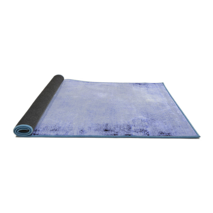 Sideview of Solid Blue Modern Rug, abs1975blu
