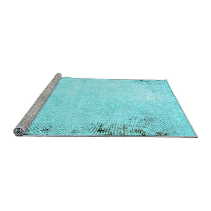 Sideview of Machine Washable Solid Light Blue Modern Rug, wshabs1975lblu