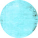 Round Solid Light Blue Modern Rug, abs1975lblu