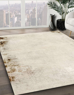 Machine Washable Abstract Tan Brown Rug in a Family Room, wshabs1975