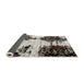 Sideview of Abstract Dark White Beige Modern Rug, abs1976