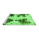 Sideview of Machine Washable Abstract Green Modern Area Rugs, wshabs1976grn