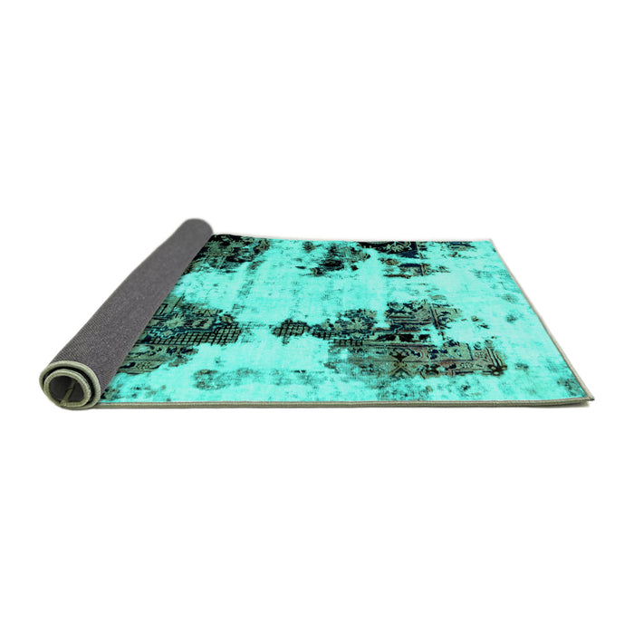 Sideview of Abstract Turquoise Modern Rug, abs1976turq