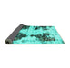 Sideview of Abstract Turquoise Modern Rug, abs1976turq