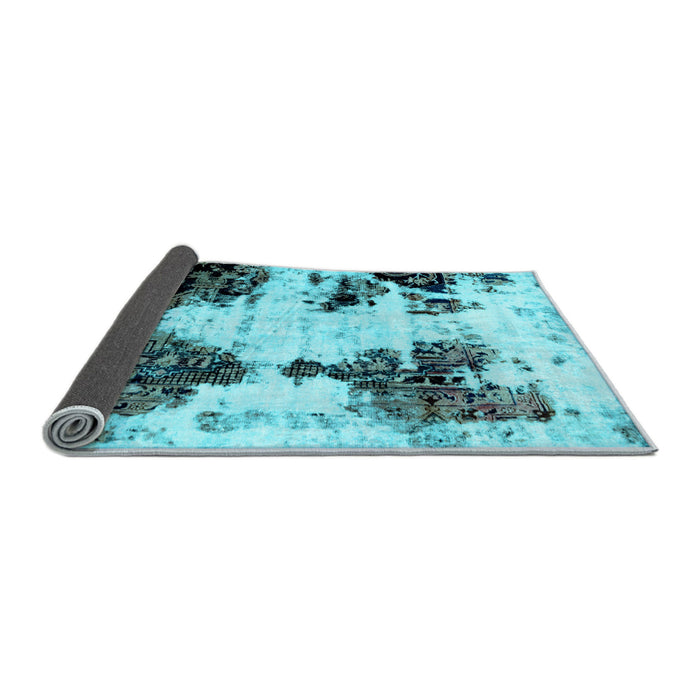 Sideview of Abstract Light Blue Modern Rug, abs1976lblu