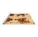 Sideview of Machine Washable Abstract Orange Modern Area Rugs, wshabs1976org