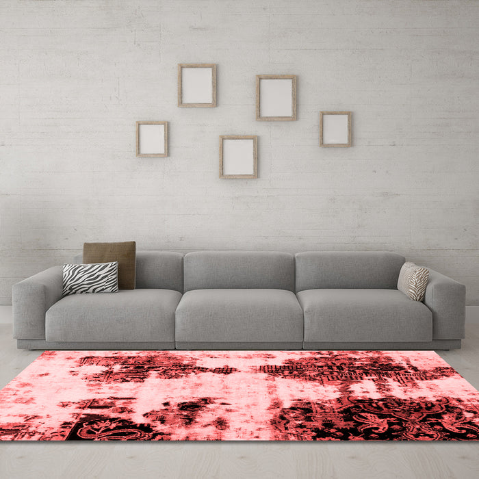 Modern Red Washable Rugs