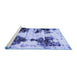 Sideview of Machine Washable Abstract Blue Modern Rug, wshabs1976blu