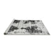 Sideview of Machine Washable Abstract Gray Modern Rug, wshabs1976gry