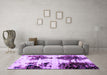 Machine Washable Abstract Purple Modern Area Rugs in a Living Room, wshabs1976pur