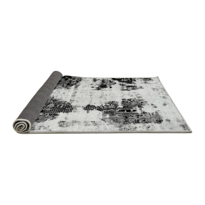 Sideview of Abstract Gray Modern Rug, abs1976gry
