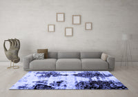 Machine Washable Abstract Blue Modern Rug, wshabs1976blu