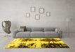 Machine Washable Abstract Yellow Modern Rug in a Living Room, wshabs1976yw