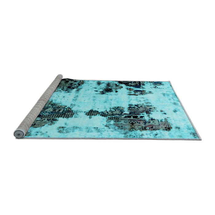 Sideview of Machine Washable Abstract Light Blue Modern Rug, wshabs1976lblu