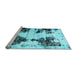 Sideview of Machine Washable Abstract Light Blue Modern Rug, wshabs1976lblu