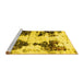 Sideview of Machine Washable Abstract Yellow Modern Rug, wshabs1976yw