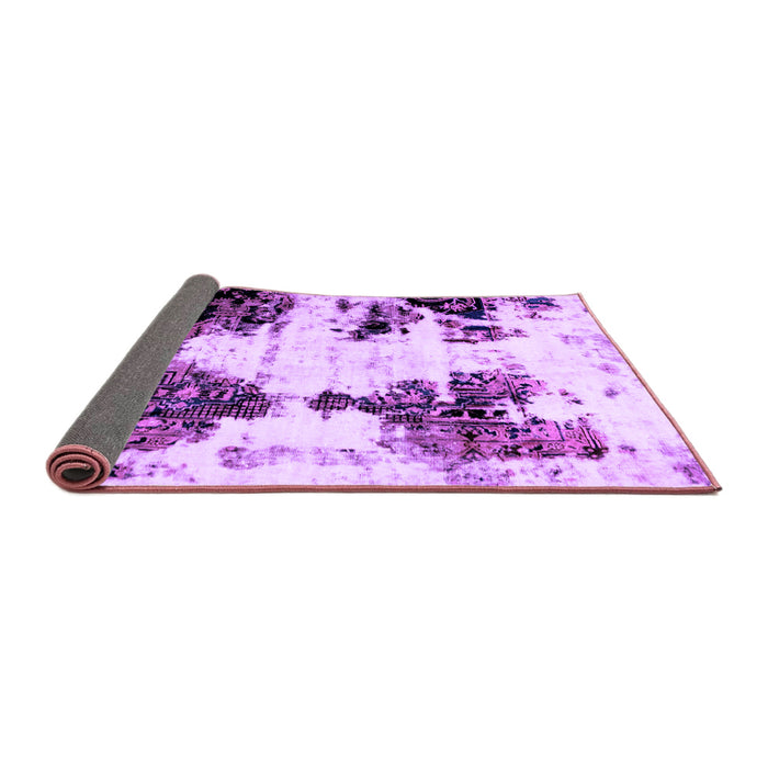 Sideview of Abstract Purple Modern Rug, abs1976pur