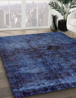Abstract Blue Persian Rug in Family Room, abs1977