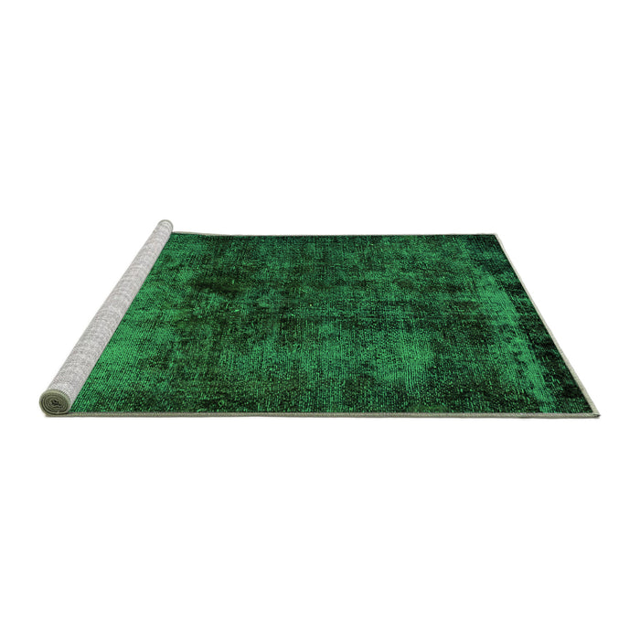 Sideview of Machine Washable Persian Green Bohemian Area Rugs, wshabs1977grn