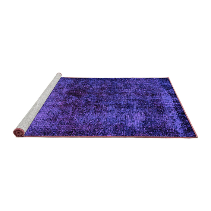 Sideview of Machine Washable Persian Purple Bohemian Area Rugs, wshabs1977pur