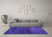 Machine Washable Persian Purple Bohemian Area Rugs in a Living Room, wshabs1977pur