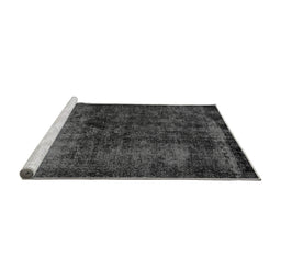 Sideview of Machine Washable Persian Gray Bohemian Rug, wshabs1977gry