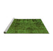 Sideview of Machine Washable Abstract Green Modern Area Rugs, wshabs1978grn