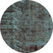 Round Machine Washable Abstract Light Blue Modern Rug, wshabs1978lblu