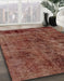 Machine Washable Abstract Saffron Red Rug in a Family Room, wshabs1978