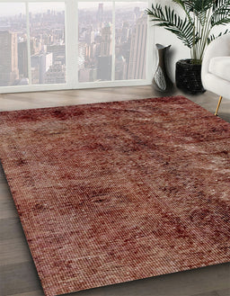 Abstract Saffron Red Modern Rug in Family Room, abs1978