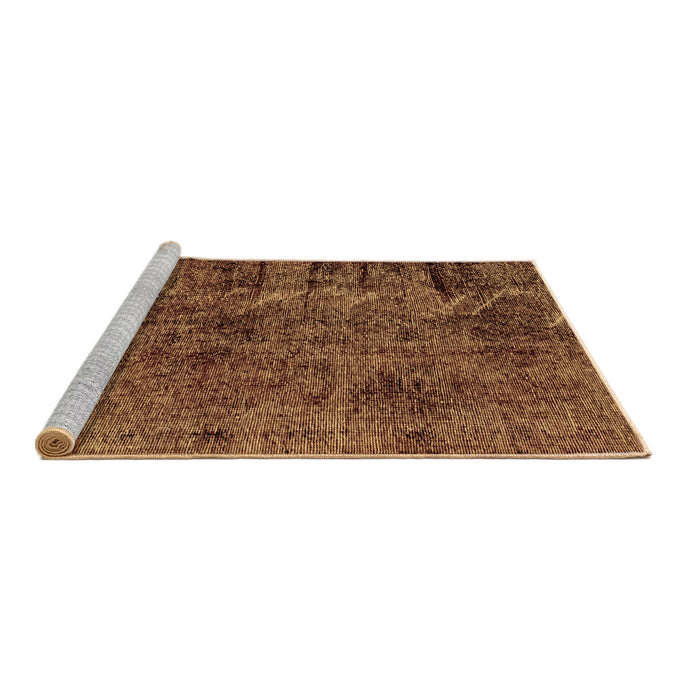 Sideview of Machine Washable Abstract Brown Modern Rug, wshabs1978brn