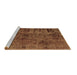 Sideview of Machine Washable Abstract Brown Modern Rug, wshabs1978brn