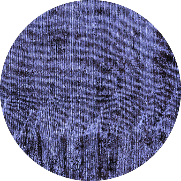 Round Machine Washable Abstract Blue Modern Rug, wshabs1978blu