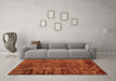 Machine Washable Abstract Orange Modern Area Rugs in a Living Room, wshabs1978org