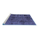 Sideview of Machine Washable Abstract Blue Modern Rug, wshabs1978blu