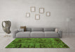 Machine Washable Abstract Green Modern Area Rugs in a Living Room,, wshabs1978grn