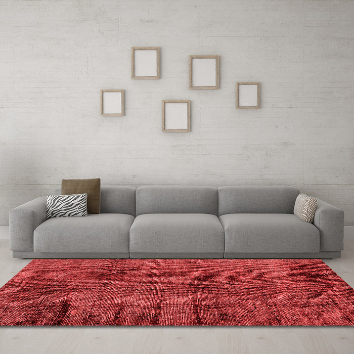 Modern Red Washable Rugs
