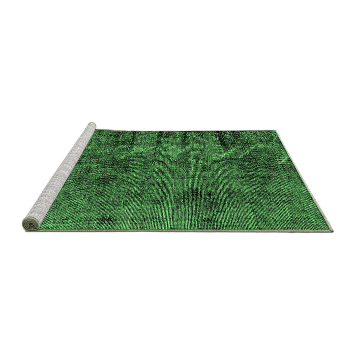 Sideview of Machine Washable Abstract Emerald Green Modern Area Rugs, wshabs1978emgrn